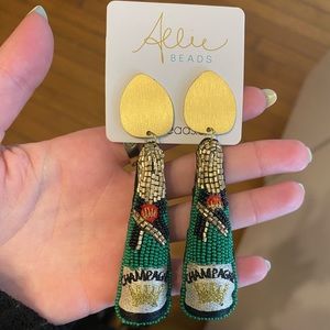 Allie bead champagne bottle earrings